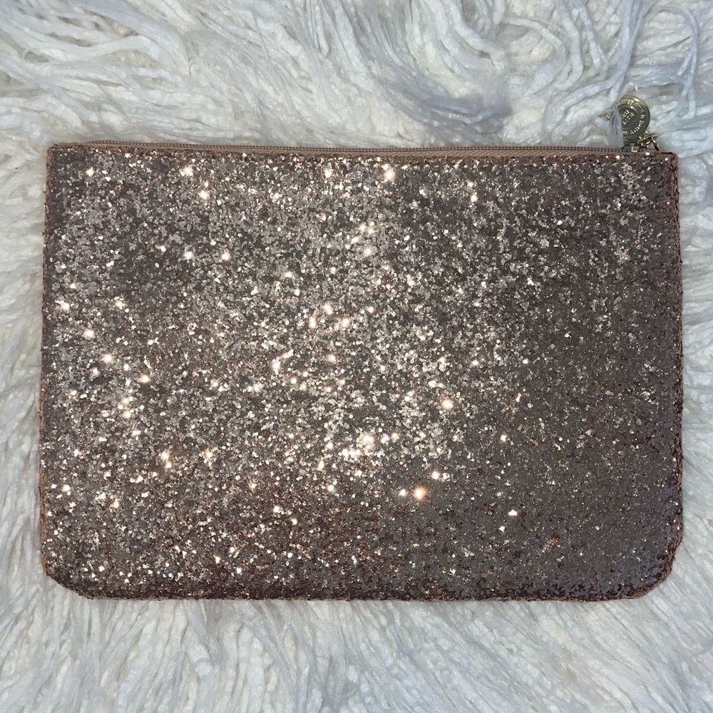 Bath & Body Works Glitter Rose Gold Makeup Bag